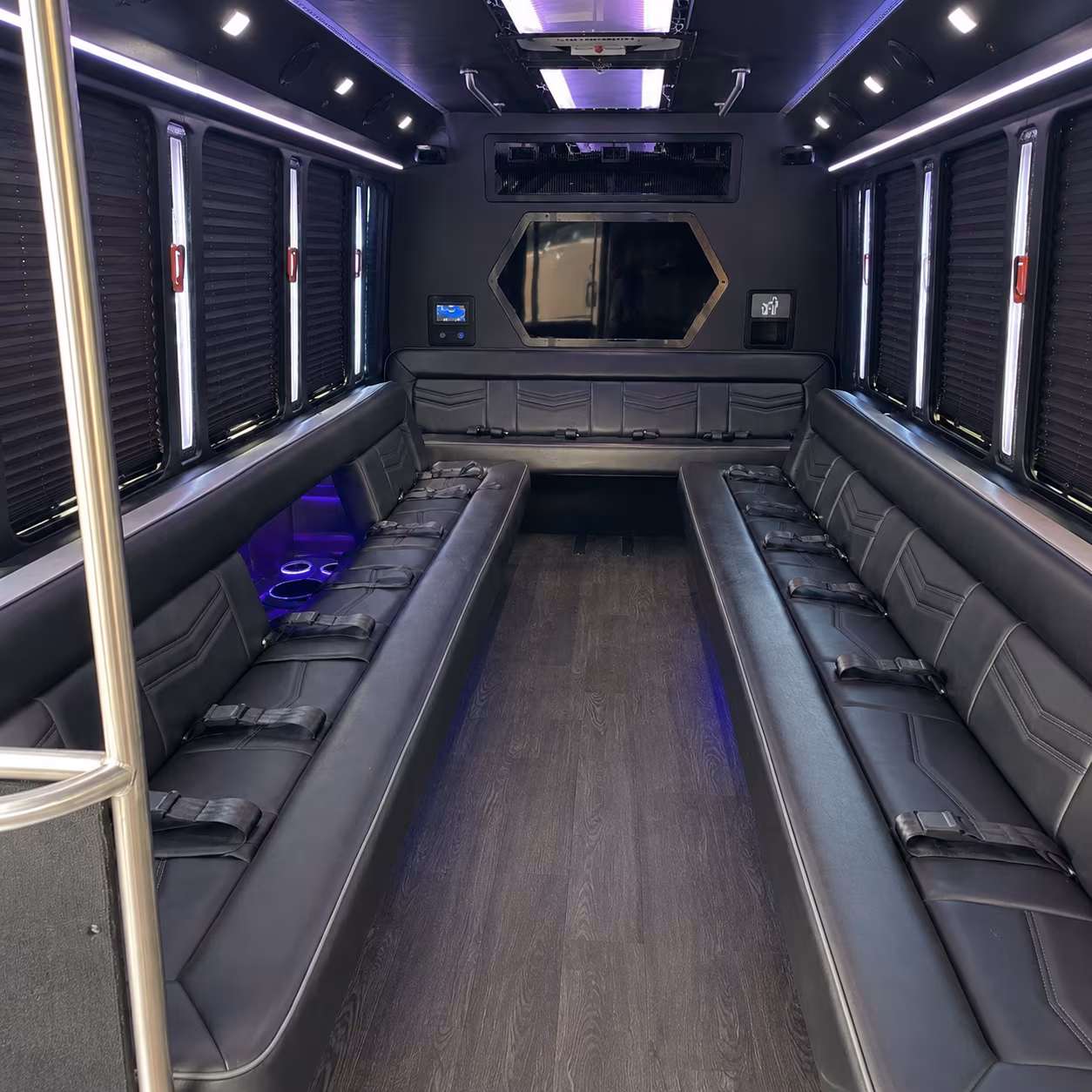 brentwood 18 passenger party bus interior