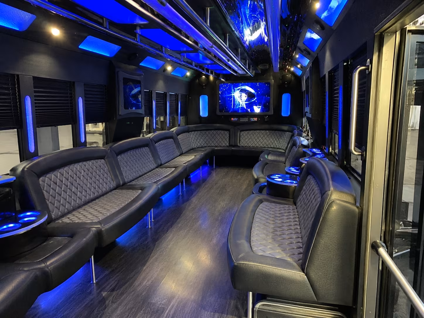 brentwood 28 passenger party bus interior