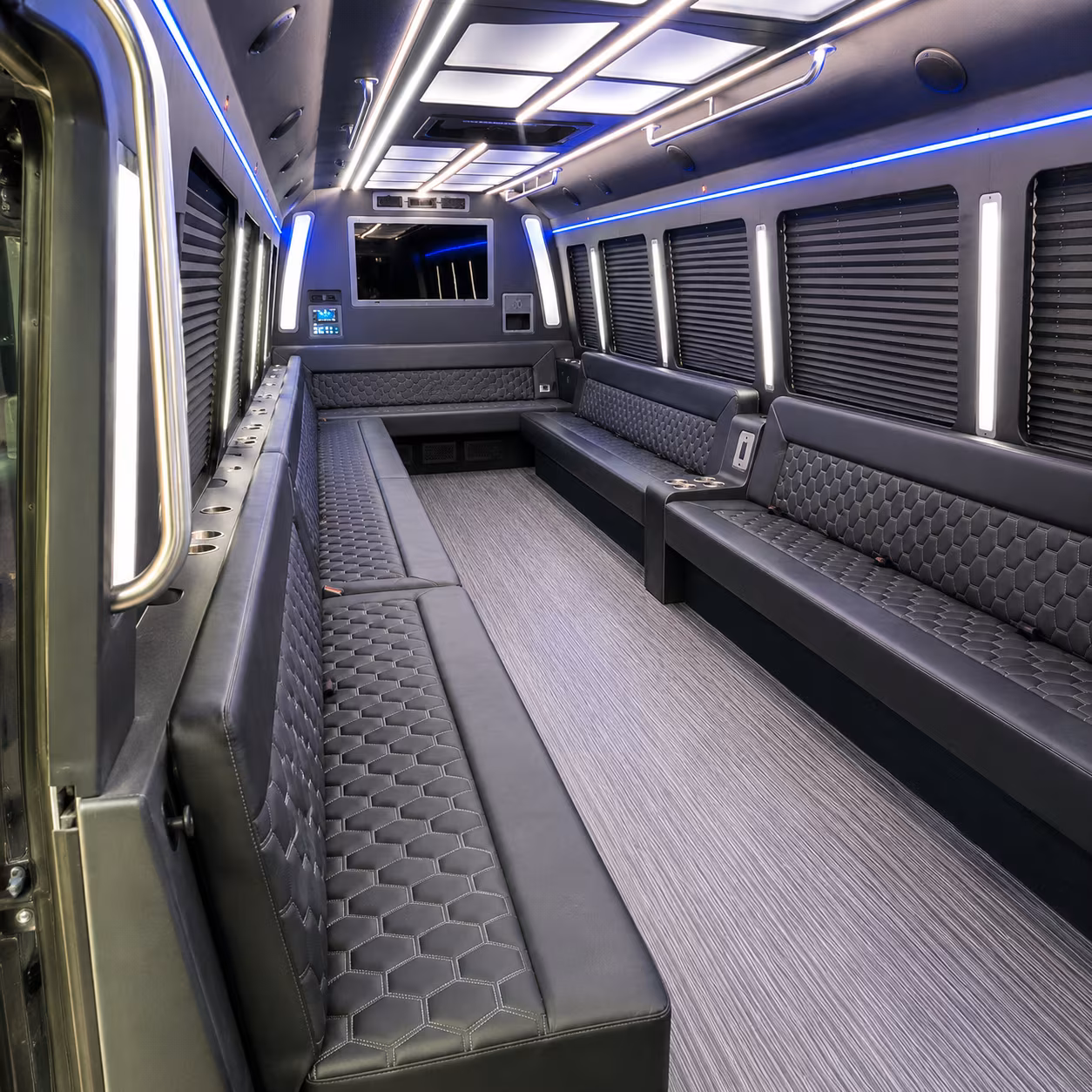 brentwood 40 passenger party bus interior