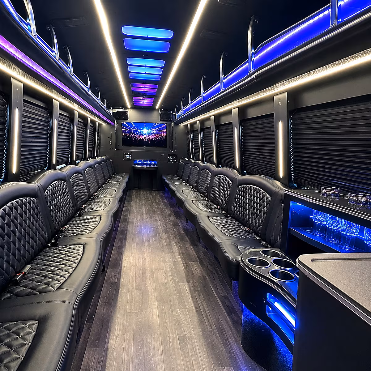brentwood party bus rental interior